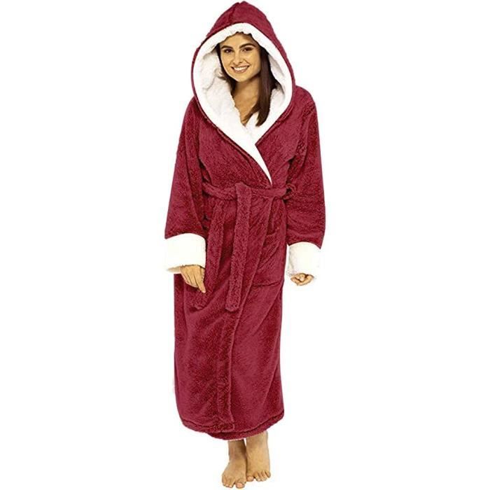 Overdose soldes peignoir femme homme grande taille robe de chambre a capuche longue chaud en polaire ultra doux peignoir de b A242 Cdiscount Maison