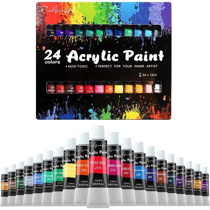 Peinture acrylique 21 ml Boite de 24 tubes - Rougier&Plé Lecourbe