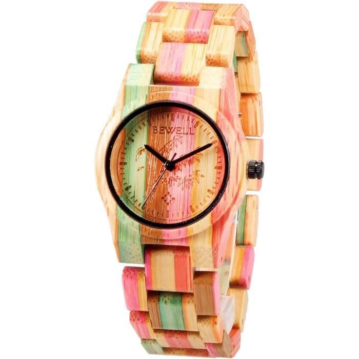 Wood Montre Femme Bambou Naturel l gant u609 Mini Ed