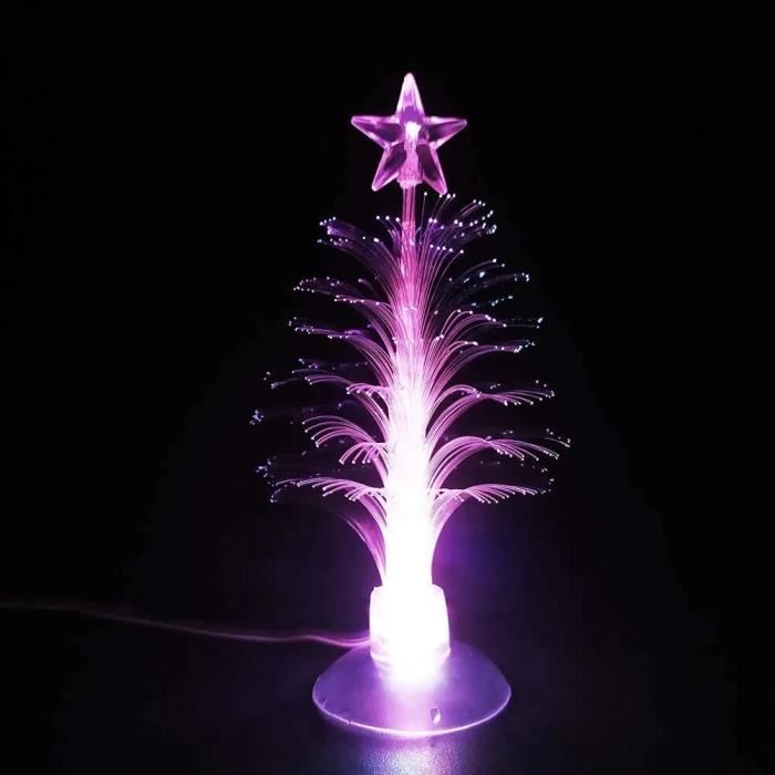 Sapin de Noël à fibre optique LED colorée,batterie,mini flash,décorations de veilleuse,cadeau