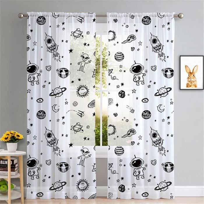 Lot De 2 Rideaux Voilages Vintage Fleur Rose - Voilage Semi-Transparent Avec Oeillets 132x243cm Gris Vert
