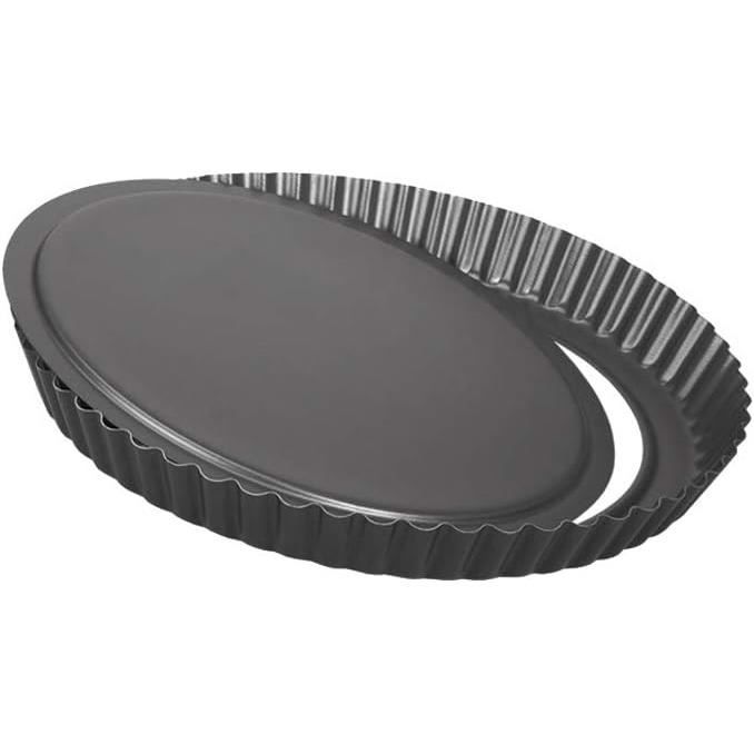 Moule à Tarte/quiche Pampered Chef 100669 - Fond Cannelé Bleu, 9 Pouces, Avec Couvercle, Neuf
