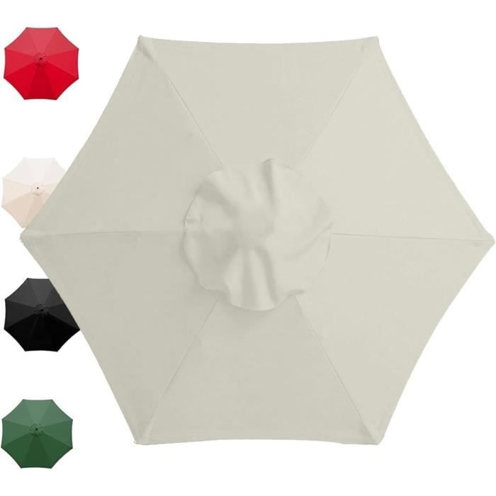 Toile De Rechange Pour Parasol 2.0m/2.7m/3.0m, Toile De Parasol Deporté 6 Baleines/8 Baleines, Housse De Rechange Pour Parasols De Jardin, Anti-UV Extérieur Parasols Auvent De Rechange(Couleur:Topaz,T