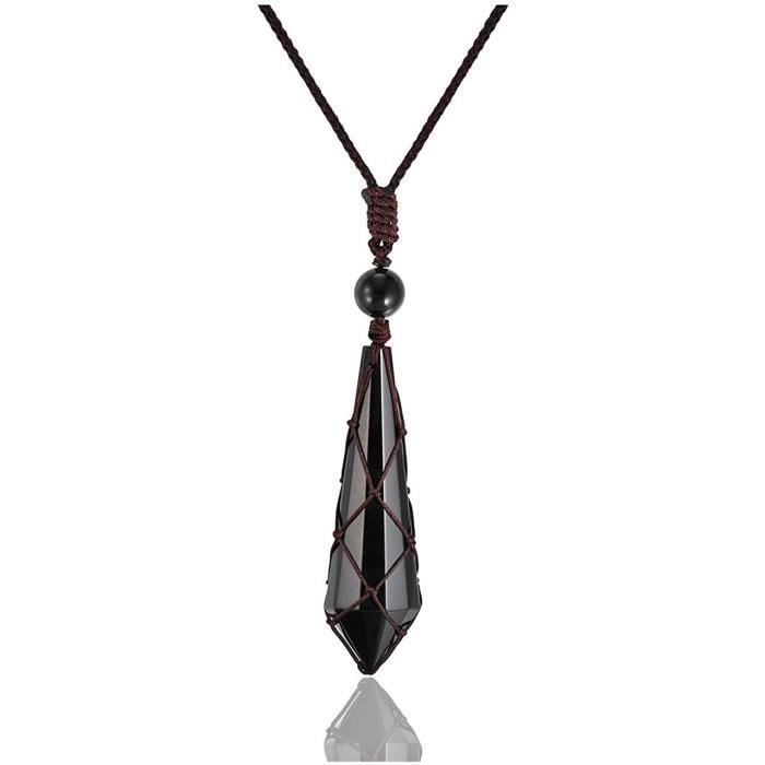 Collier Porte-Pierre Bosons - Filet Cristal Acier Inoxydable | Argent Ou Or, Pierres Naturelles