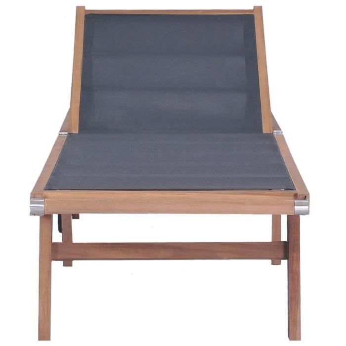 Chaise longue - KAI - Teck massif - Dossier réglable - Pliable - Roulettes Chaise longue - KAI - Teck massif - Dossier réglable - Pliable - Roulettes