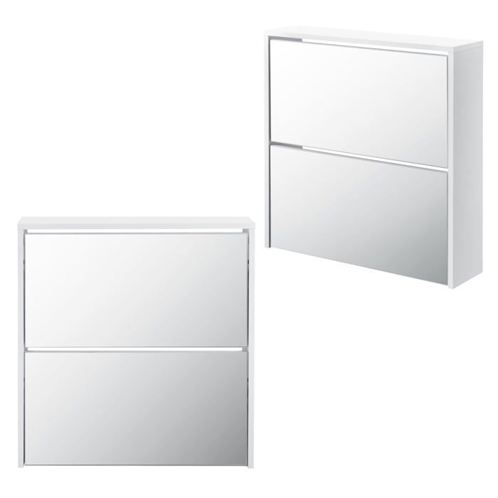 Meuble à chaussure rangement porte-chaussures pour 6 paires de chaussures 2 surfaces de stockages MDF