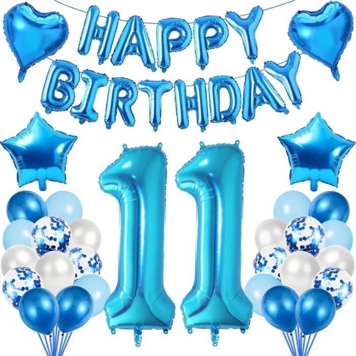 Decoration Anniversaire 11 Ans Garçon, 11 Ballon Anniversaire Bleu