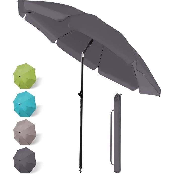 Parasol De Plage Inclinable HOMEDEMO - Protection UPF50+, Pied à Visser, Housse Incluse - 7