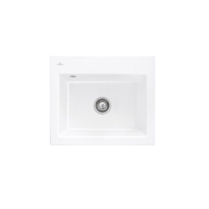 Evier VILLEROY ET BOCH Subway 60 60 x 51cm sans egouttoir CeramicPlus avec vidage automatique