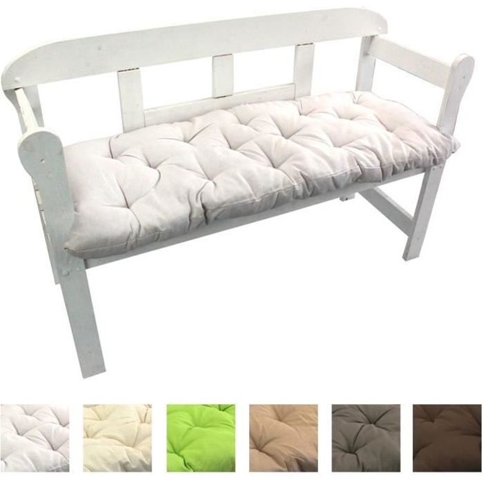 coussin pour banc 140 x 50 x 8 cm blanc coussins matelasses confortables pour bancs chaise longue ou balancelles de jardin cdiscount jardin