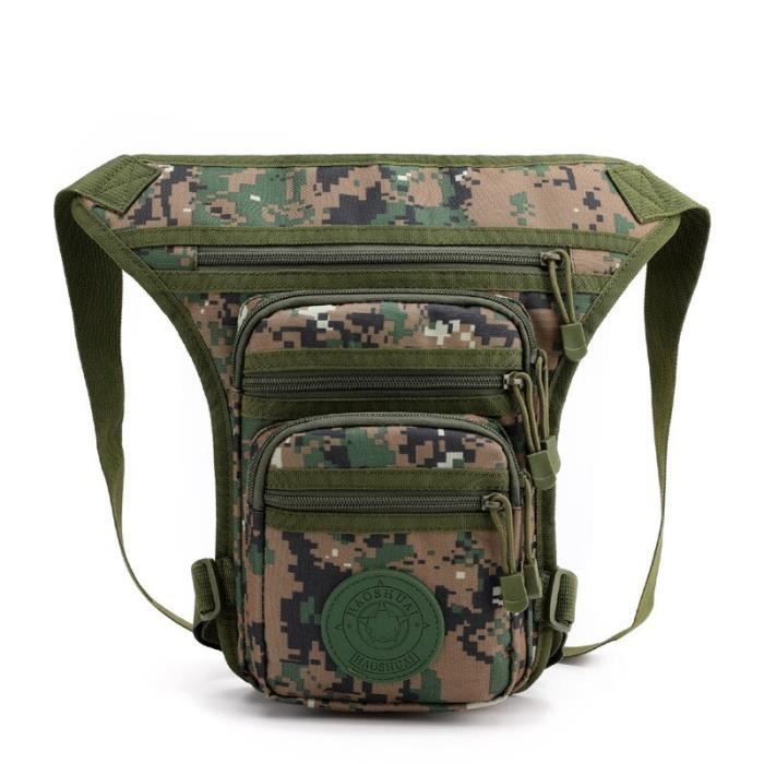 SAC A DOS,Hommes imperméable en Nylon goutte jambe sac taille Pack cuisse ceinture hanche Bum militaire - Type Forest camouflage