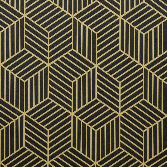 Luxe Hexagone Métallique Or Argent Rétro Texturé Qualité Papier Peint Revêtement Mural 