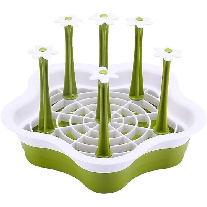 Égouttoir à Biberons Bébé - 12 Supports, Avec Bac Récupérateur, En PP, 27x22x36cm