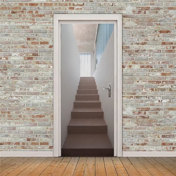 Autocollant Mural 3D Escalier - Peinture à L'huile Effet Vinyle - Déco Murale - Neuf