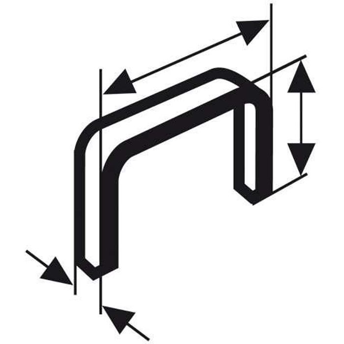 Agrafe BOSCH Type 53 11 4 x 0 74 x 14 mm Acier Pack de 1000 unités