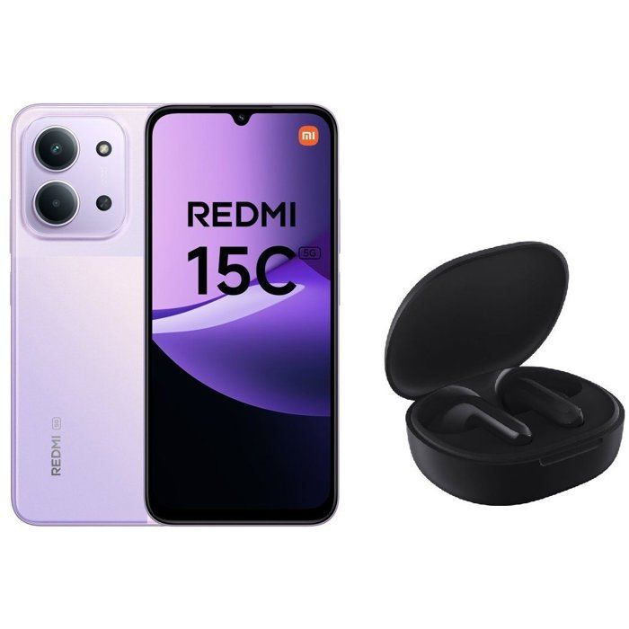 Xiaomi Redmi 15C 5G RAM 4Go Stockage 256Go Violet Crépuscule Version Française + Écouteurs Sans Fil Xiaomi Redmi Buds 4 Lite Noir