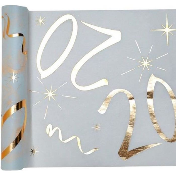 Chemin De Table Anniversaire 20 Ans Metallise Or Achat Vente