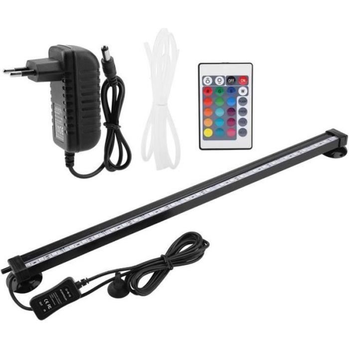 100-240V Lampe LED pour aquarium Lampe à changement de couleur de télécommande colorée Lampe à bulles sous-marine 46cm EU