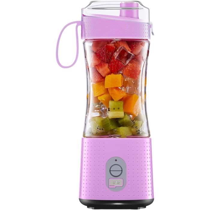 MIAOKE Mixeur portable pour smoothie, mixeur personnel avec 6 lames en 3D, presse-agrumes rechargeable par USB, pour maison, bureau, extérieur (Mauve