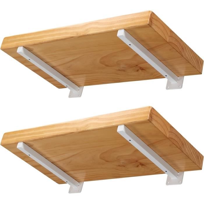 Équerre Étagère Industrielle Support Étagère à Fixation Murale En Acier Inoxydable Equerre Metale Pour Planche Flottante Support Dissimule Noir Mat 2pcs Ejt150b 2p 82491593