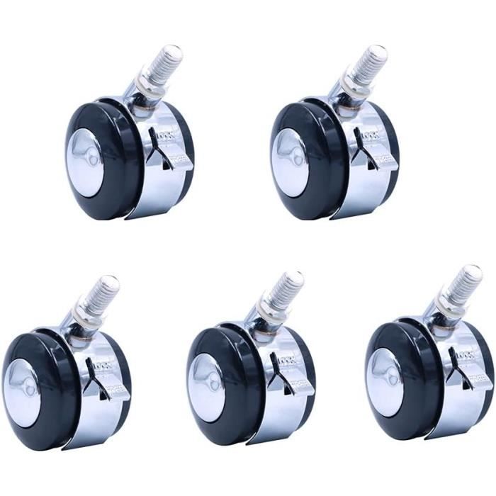 Roulettes Pivotantes Pour Trépied - Lot De 3 - Diamètre 75 Mm - Pour Tubes De 22 Mm - Verrouillage Rapide