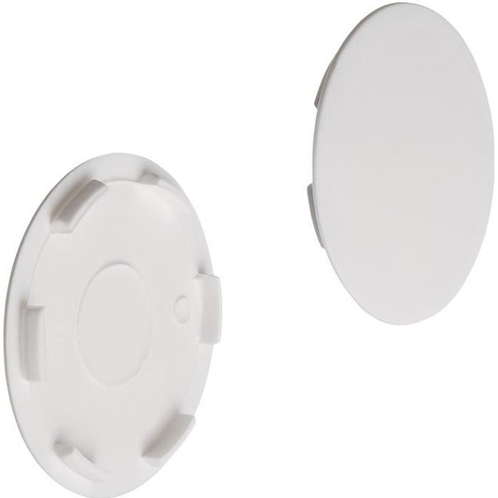 Cache trou 35mm plastique blanc capuchon protection a clipser enfoncer mur cuisine chambre salle de bain salon meuble