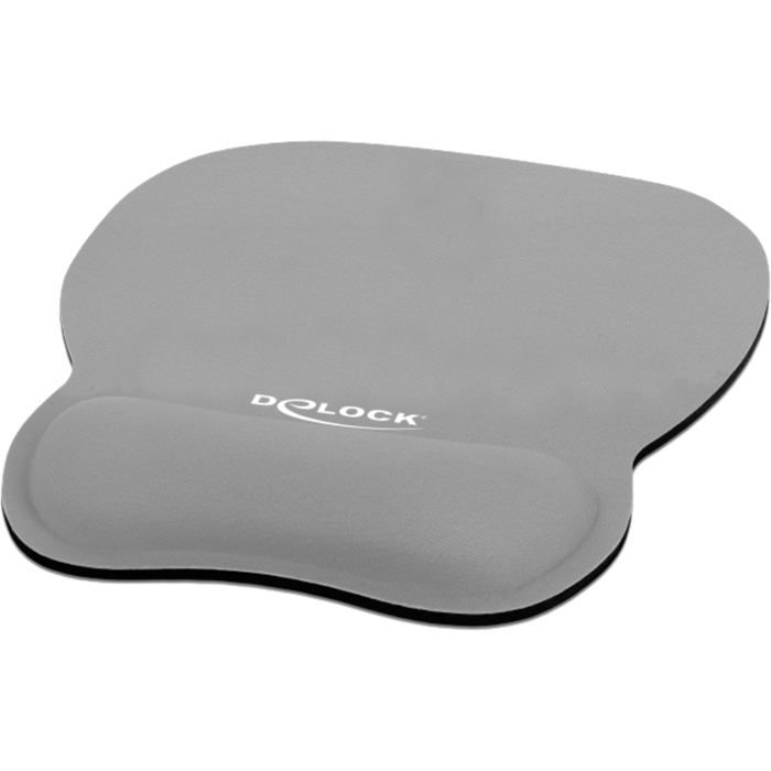 Tapis de souris - DELOCK - Ergonomique - Repose-poignets en gel - Couleur gris - Matériau gel
