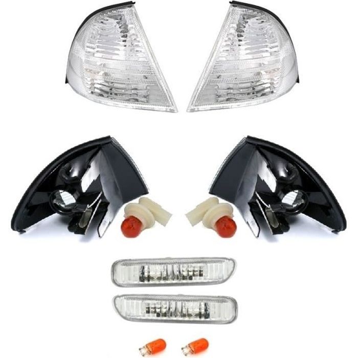 KIT 4 CLIGNOTANT BLANC AVANT + LATERAUX BMW SERIE 3 E46 BERLINE PHASE 1 DE 05/1998 A 08/2001