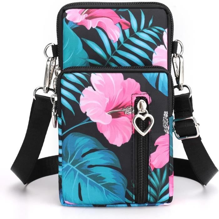 Sac à Bandoulière Téléphone Portable 2 Couches - Petit Sac à Main Femme - TSOVTHRID
