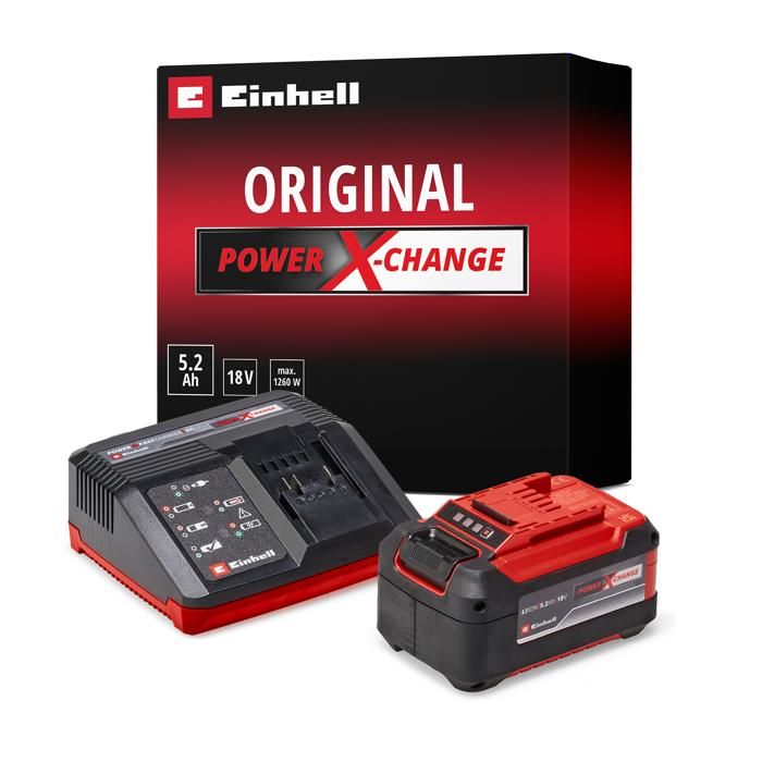Einhell Starter Kit 52 Ah PXC (Lithium-Ion 18V 1 chargeur + 1 batteries 52 Ah)