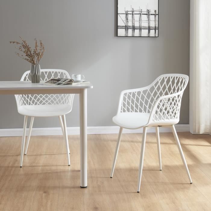 Lot de 2 chaises de salle à manger Kangasniemi 82 x 56 x 52 cm blanc Lot de 2 chaises de salle à manger Kangasniemi 82 x 56 x 52 cm blanc
