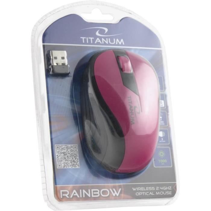 Souris Optique Sans Fil - ESPERANZA - TM114P - 24 GHz - 1000 DPI - Rose-Noir