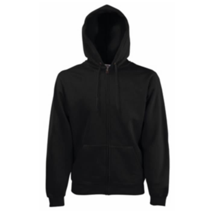 Sweat a sales capuche zippé noir