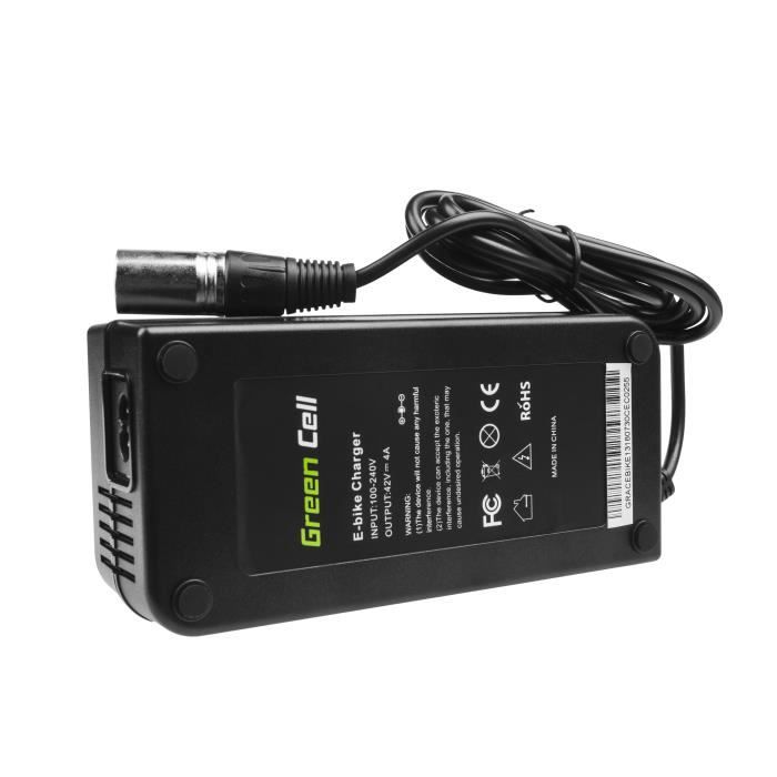 Green Cell® Chargeur pour Vélo Electrique 36V Batterie 42V 2A DC5521