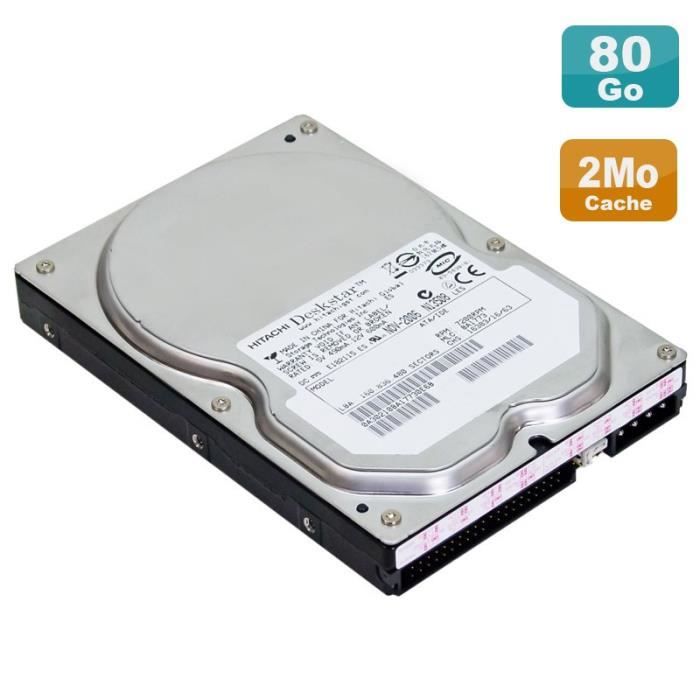 Disque Dur Interne Maxtor 80Go IDE/ATA - 3.5" - 7200 RPM - 8Mo Cache - Modèle DiamondMax - Occasion Fonctionnel