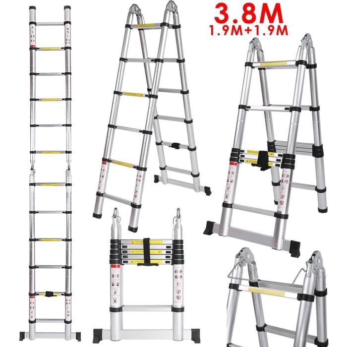 3 8 M Echelle Telescopique 1 9 1 9 M Aluminium Echelle A