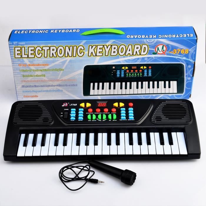 Keyboard Piano pour Débutants Cadeau Bleu LVPY Piano Jouet Clavier Electronique 37 Touches Piano Enfants Clavier avec Microphone 
