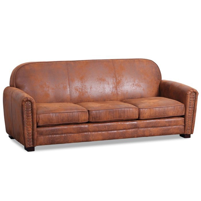 canape 3 places club perle tissu vintage cdiscount maison