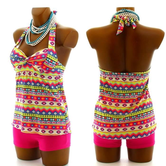 Maillot De Bain Tankini The Children's Place Taille XL – Couleur Neon Berry (rose/orange), Neuf Avec étiquettes