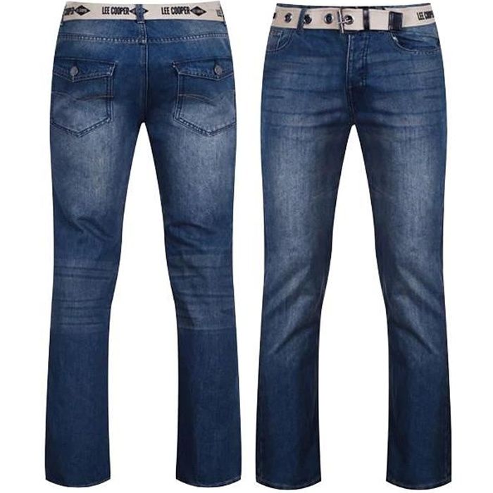 Lee Cooper Jean Homme avec ceinture Brut délavé du 40 au 50