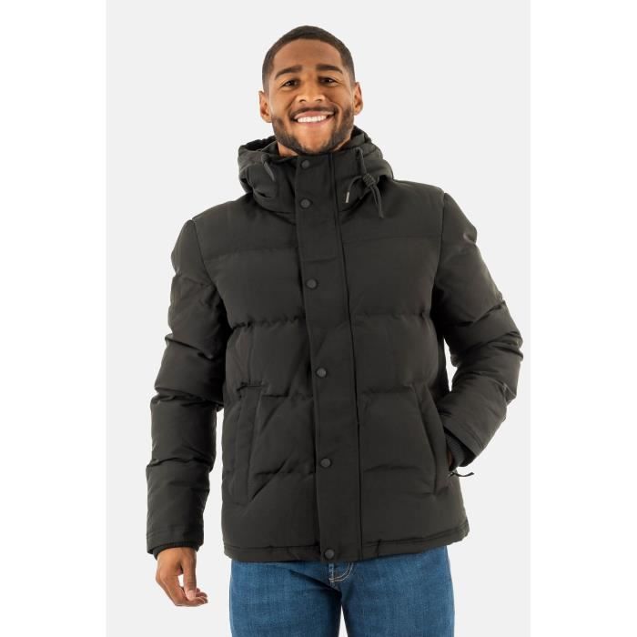Men's - Everest Longline Baffled Parka Jacket in Jet Black | UK