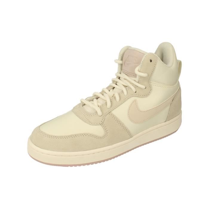 Baskets Nike Femme Court Borough Mid Prem 844907 Blanc Synthétique  Lacets