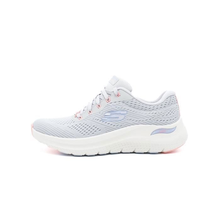 Baskets Skechers Arch Fit Grand L Gris Femme Maille