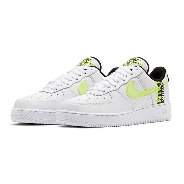 Nike Air Force 1 WW AF1 Chaussures Baskets AF1 Airforce One Ref. CK6924-101  pour Femme Homme Blanc Vert fluorescent