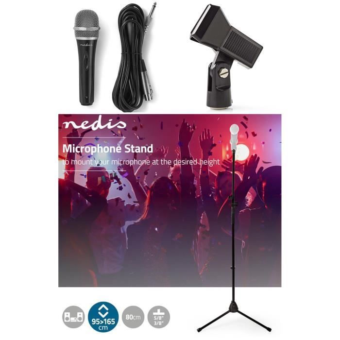 Pied De Microphone Pyle Réglable - Trépied Stable, Bras Télescopique (95-165 Cm), Clip Inclus, Filetage Universel 5/8" - 9