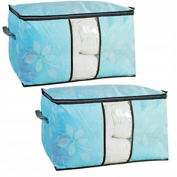 Lot 2 Sacs Rangement Draps De Lit Pliable Avec Fenêtre - Boîte Sous Lit Pour Linge