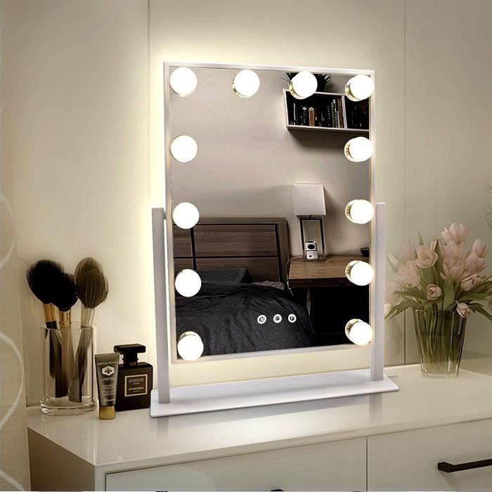 Miroir APOLO 1000 blanc horizontale avec bandeau éclairage LED (12 W.) IP 44