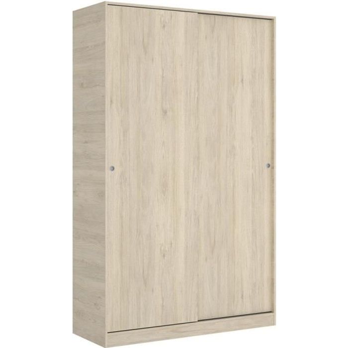 Armoire à portes coulissantes coloris naturel - Longueur 120 x Profondeur 50 x Hauteur 204 cm Armoire à portes coulissantes coloris naturel - Longueur 120 x Profondeur 50 x Hauteur 204 cm