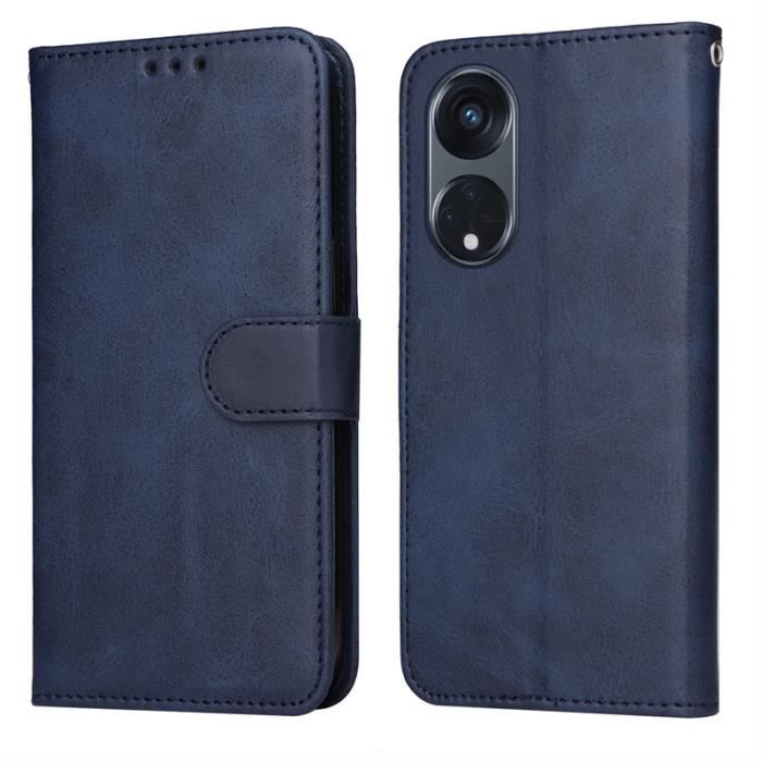 TEYYOS Cover Custodia Folio in Pelle per Oppo Reno8 5G/Reno 8 5G, Premium PU /TPU Portafoglio Case con Slot per Schede, Flip Wallet Libro - Blu