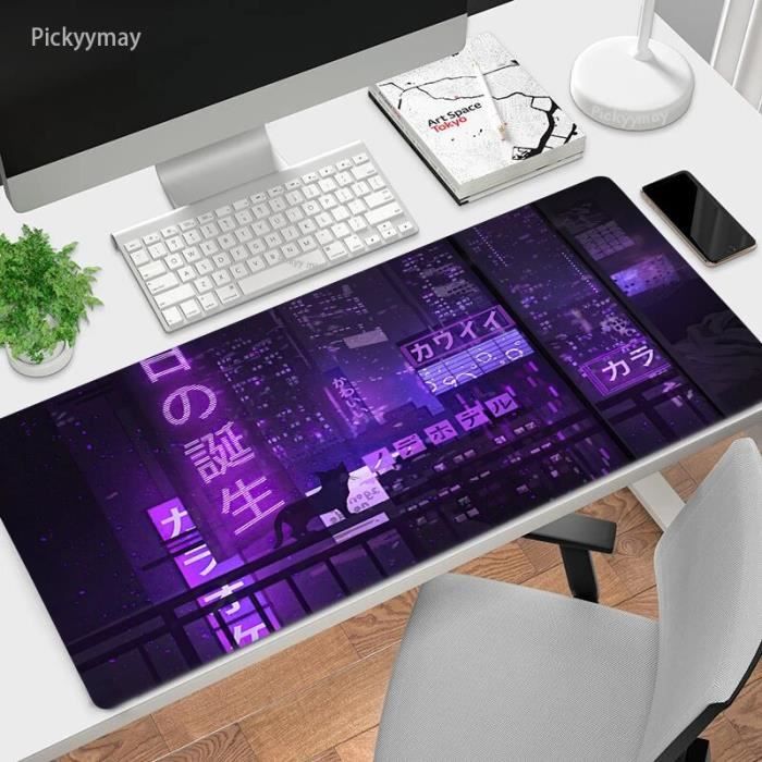 Tapis De Souris Grand Format Avec Repose-poignet En Gel – Couleur Violet Mat – Anti-dérapant – Confort Bureau Ou Maison - 9